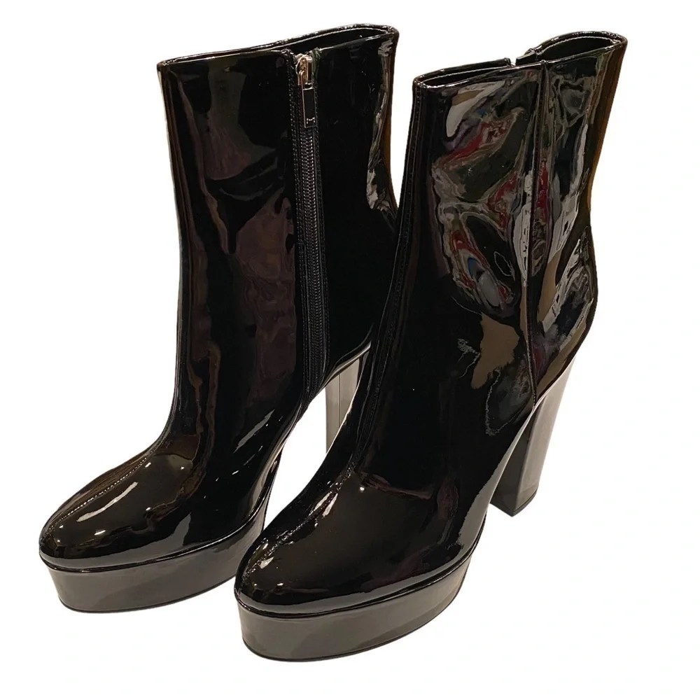 Marc Fisher Patent Leather Caled 2 Platform Bootie NIB 10